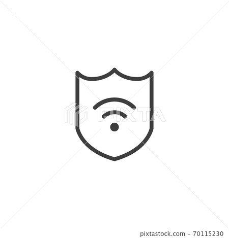 Protection wifi. Private network. Shield with wi-fi symbol. VPN - virtual private network icon. Vector shield icon. Security vector icon. Protection icon. Protection activated. Active safety. Firewall Protection wifi. Private network. Shield with wi-fi symbol. VPN - virtual private network icon. Vector shield icon. Security vector icon. Protection icon. Protection activated. Active safety. Firewall 70115230