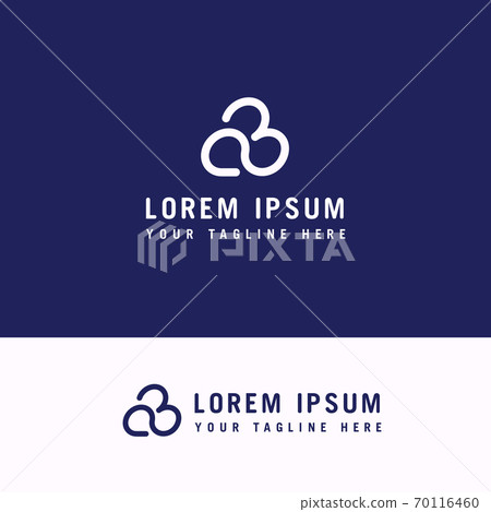cloud line letter font b logo design with minimalist style. cloud line letter font b logo design with minimalist style. 70116460
