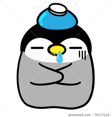 企鵝Hina感冒發燒插圖素材 企鵝Hina感冒發燒插圖素材 70117228