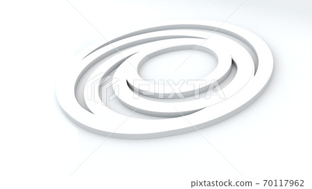 3d rendering of abstract rings inside each other. Geometric circles with rotating effect, computer generated 70117962