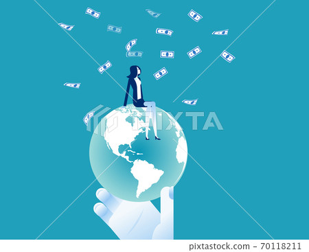 The Global business market strategy. Sitting and Relaxing 70118211