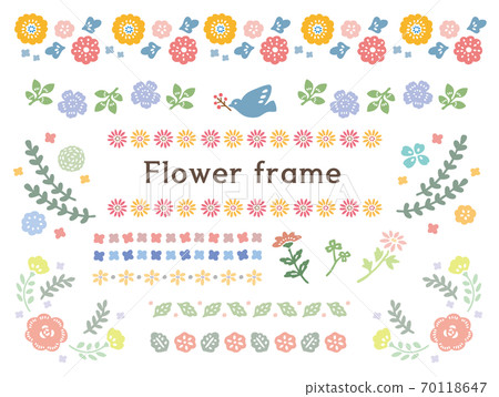 Cute flower frameset - Stock Illustration [70118647] - PIXTA