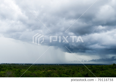 thunder storm sky Rain clouds thunder storm sky Rain clouds 70118738