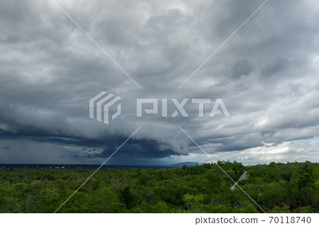 thunder storm sky Rain clouds thunder storm sky Rain clouds 70118740