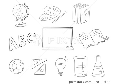 Hand-painted study illustration set line art Hand-painted study illustration set line art 70119188