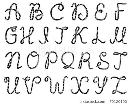 Rope alphabet. Vector illustration Letters made... - Stock Illustration ...