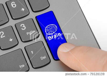 Computer keyboard with brain key Computer keyboard with brain key 70120139