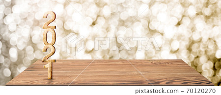 New year 2021 white wood number on wooden table at blur abstract gold bokeh background,Mock up banner space for display or montage of product,holiday celebration greeting card New year 2021 white wood number on wooden table at blur abstract gold bokeh background,Mock up banner space for display or montage of product,holiday celebration greeting card 70120270