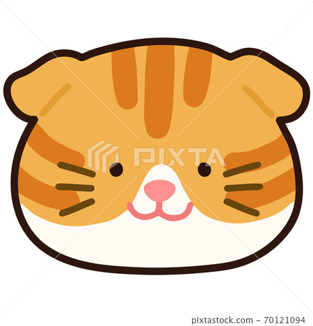 Simple and cute Scottish Fold face illustration with main line Simple and cute Scottish Fold face illustration with main line 70121094