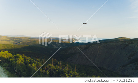 Sea bay surrounded by mountains. Peninsula Kony. The Sea of Okhotsk. Magadan Region. Russia. Sea bay surrounded by mountains. Peninsula Kony. The Sea of Okhotsk. Magadan Region. Russia. 70121255