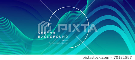 Dark Dynamic Wave. Flow Abstract Concept. Curve - Stock Illustration ...