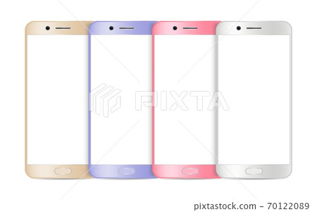 Smartphone mockup. Realistic mobile phone, gadgets isolated on white. Blank screen devices vector illustration 70122089