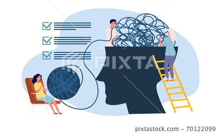 Psychotherapy concept. Psychologist assistance, mind update metaphor. Psychology helping vector illustration 70122099