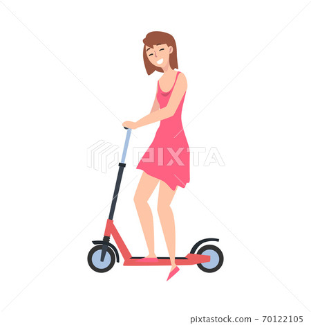 Smiling Girl in Pink Dress Riding Kick Scooter, Active Healthy Lifestyle, Eco Friendly Transport Concept Cartoon Style Vector Illustration Smiling Girl in Pink Dress Riding Kick Scooter, Active Healthy Lifestyle, Eco Friendly Transport Concept Cartoon Style Vector Illustration 70122105