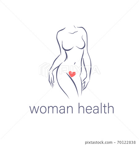 Woman naked silhouette drawing isolated on white background.  70122838