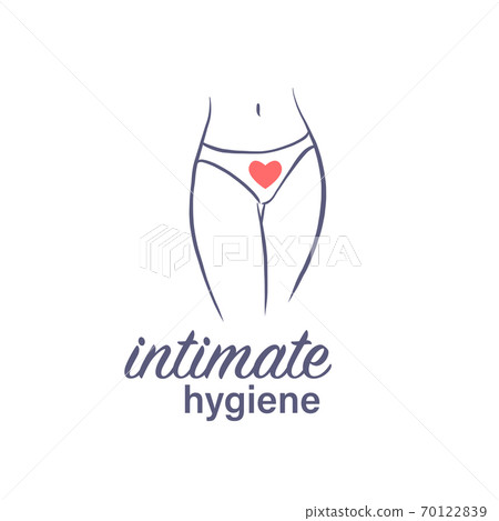 Woman lower body in underpants silhouette drawing isolated on white background. 70122839