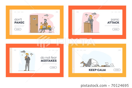 Male Characters with Panic Attack Landing Page Template Set. Psychology, Solitude, Fear, Mental Health Problem Male Characters with Panic Attack Landing Page Template Set. Psychology, Solitude, Fear, Mental Health Problem 70124695