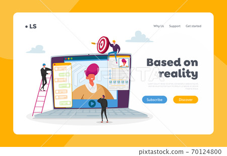 Work Hiring Landing Page Template. Hr Manager Conducting Online Interview with Candidate via Internet, Working Skills 70124800