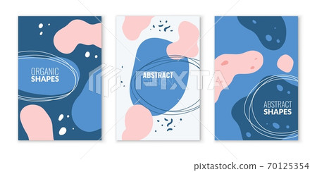 Organic abstract shapes. Modern wavy fluid shape composition, pastel blue and pink texture template for blogs, modern packaging or flyer, vector vertical posters collection Organic abstract shapes. Modern wavy fluid shape composition, pastel blue and pink texture template for blogs, modern packaging or flyer, vector vertical posters collection 70125354