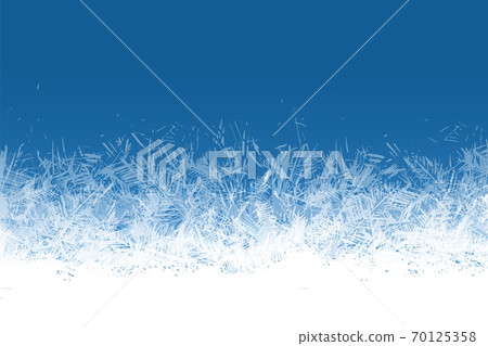 Frost window. Frozen ornament blue ice crystals pattern on window winter beautiful ice frame frosty crystal pattern transparent icy structure xmas festive frostwork vector background Frost window. Frozen ornament blue ice crystals pattern on window winter beautiful ice frame frosty crystal pattern transparent icy structure xmas festive frostwork vector background 70125358