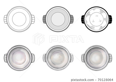 Clay pot only 6 types of line art and colored painting (gray color list) combination series 70128064