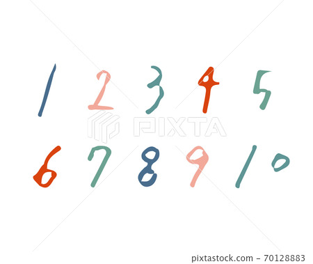 Handwritten fashionable number illustration set / fashionable / number / number / font / calligraphy / cursive Handwritten fashionable number illustration set / fashionable / number / number / font / calligraphy / cursive 70128883