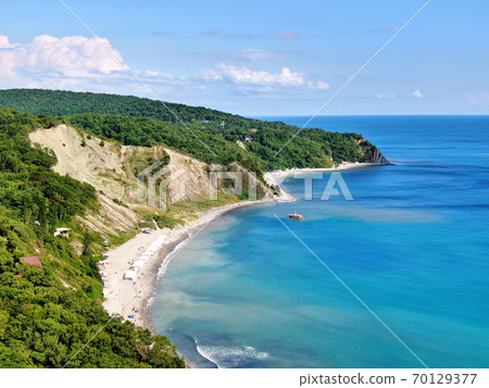 Black sea lagoon coastline aerial lanscape view 70129377