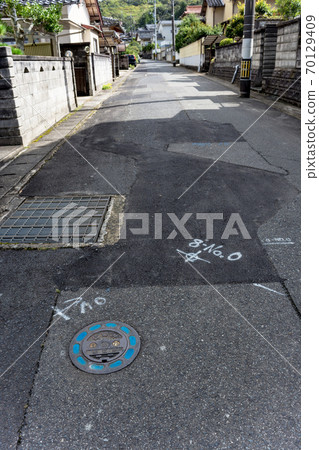 Waterworks, seismic retrofitting, water pipe replacement, underground, temporarily paved 70129409