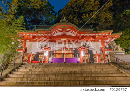 靜宮縣熱海市,黑宮神社,夜間照明 靜宮縣熱海市,黑宮神社,夜間照明 70129767