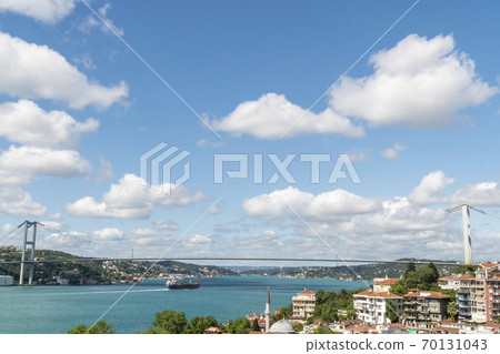 Bosporus Bridge under beautiful sky in a sunny day Bosporus Bridge under beautiful sky in a sunny day 70131043