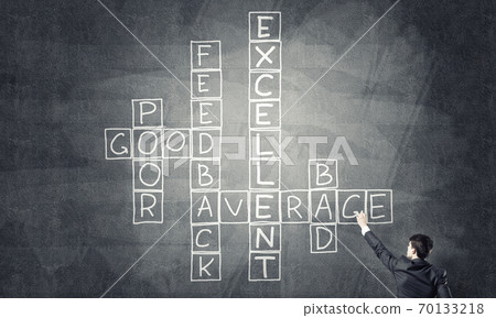 Seminar trainer draw on chalkboard Seminar trainer draw on chalkboard 70133218