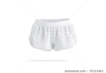 Blank white women shorts mockup, front view - Stock Illustration