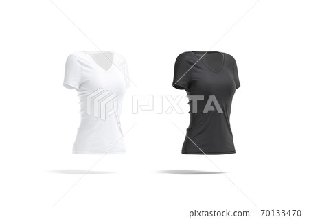 Download Blank Black And White Women Slimfit T Shirt Stock Illustration 70133470 Pixta