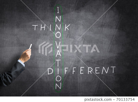 Seminar trainer draw on chalkboard Seminar trainer draw on chalkboard 70133754