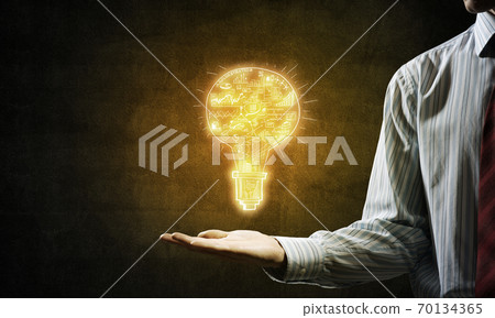 Bright idea for success achieving 70134365