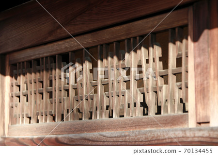 Wooden louver of Japanese house on sunlight.  70134455