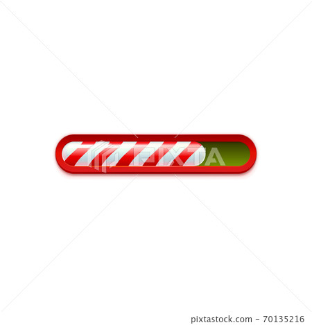 Christmas Loading. Red and green web progress bar on white background with snowflakes. Greeting card, web banner, landing page, brochure or poster template. Vector Illustration Christmas Loading. Red and green web progress bar on white background with snowflakes. Greeting card, web banner, landing page, brochure or poster template. Vector Illustration 70135216