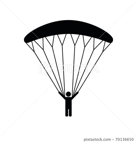 paraglider pictogram isolated on white background paraglider pictogram isolated on white background 70136650