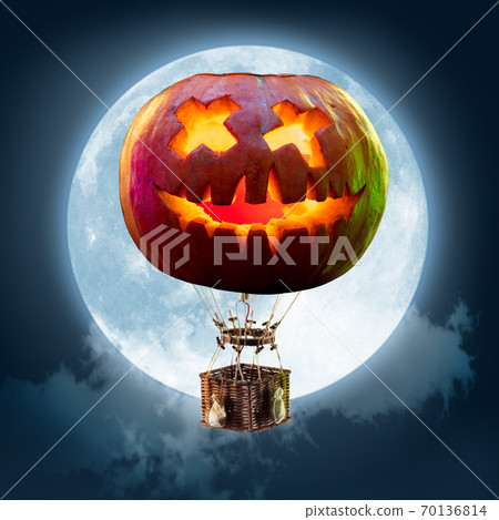 Trendy artwork, modern design. Contemporary art collage. Halloween concept. 70136814