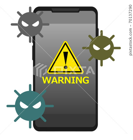 Illustration of a smartphone infected with a virus 70137290