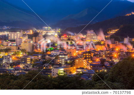 Beppu hot water smoke scenery Beppu hot water smoke scenery 70137798