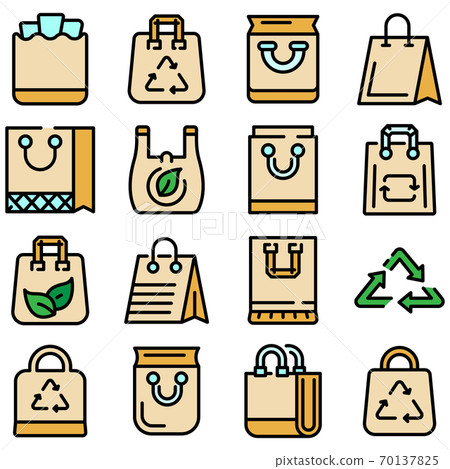 Eco bag icons set vector flat 70137825