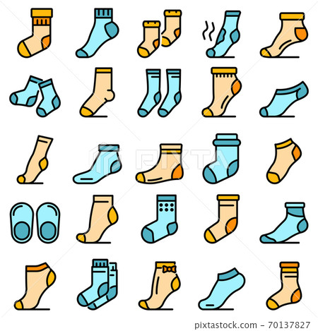 Socks icons set vector flat 70137827