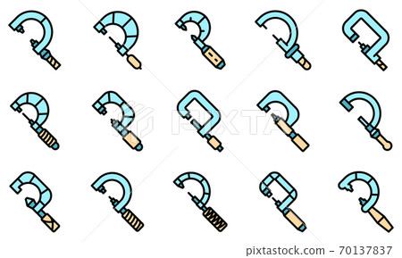 Micrometer icons set vector flat 70137837