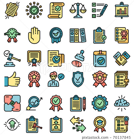 Standard icons set vector flat 70137845