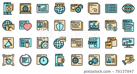 Browser icons set vector flat 70137847