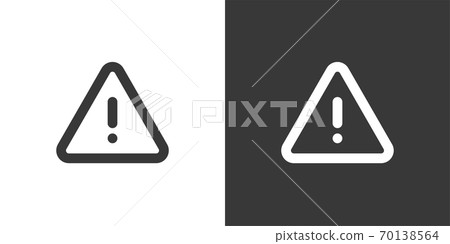 Danger sign. Isolated icon on black and white background. Warning vector illustration Danger sign. Isolated icon on black and white background. Warning vector illustration 70138564