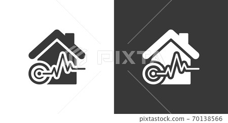 Earthquake. Isolated icon on black and white background. Weather vector illustration 70138566