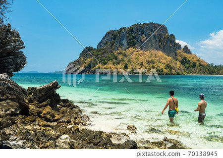 Sexy LGBT gay couple at  Thale Waek island, Krabi 70138945