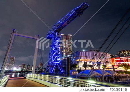 東京丰洲市區碼頭的夜景 東京丰洲市區碼頭的夜景 70139146